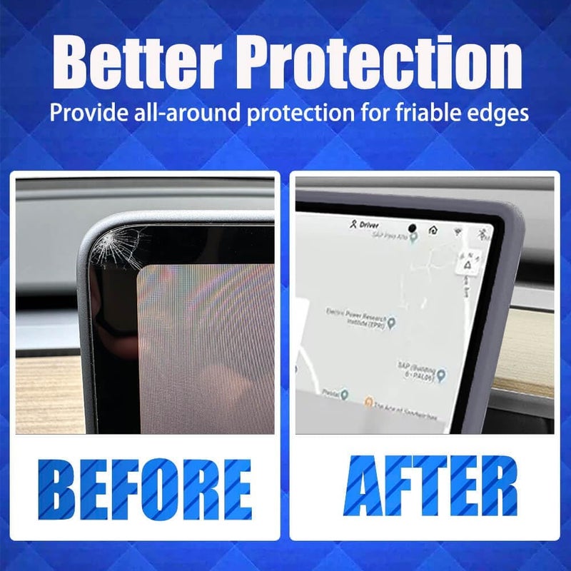 Yeapop 2Pcs Silicone Protector Frames of Screen and Rear View Mirror for Tesla Model 3 2024 Highland and Model Y 2025 Juniper. (Gray) - Image 5